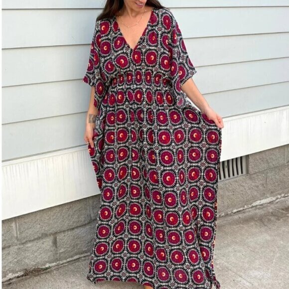 RUJUTA SHETH MARIE CINCH KAFTAN | MIDNIGHT MOON PRINT O/S - Picture 1 of 7